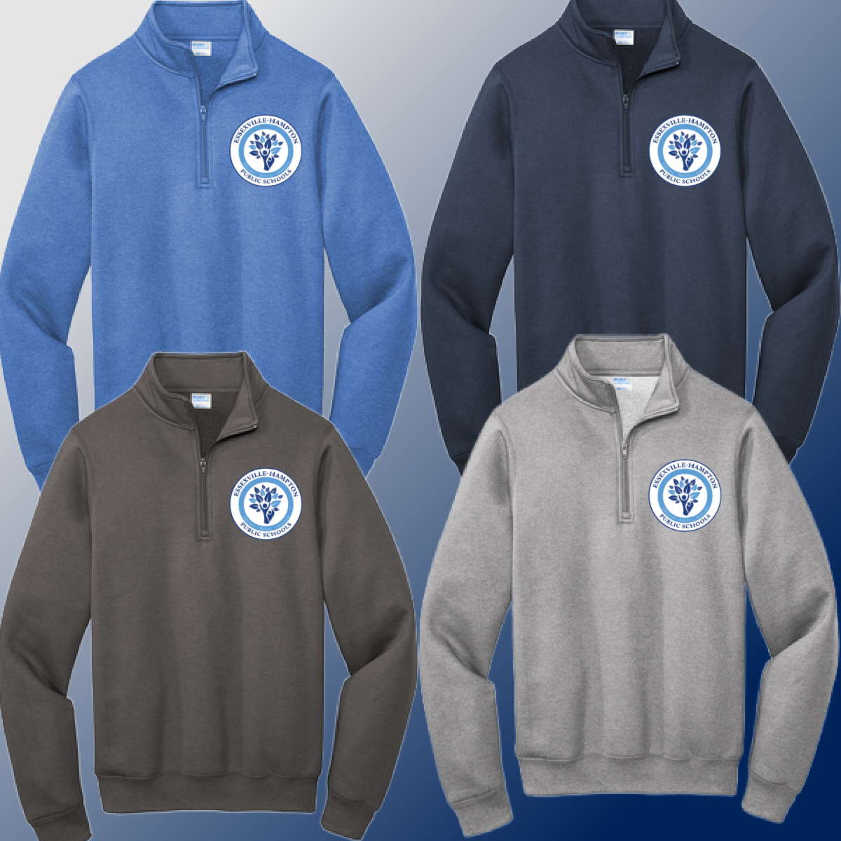 Dukes - EHPS Logo 1/4 Zip Crewneck (Adult)