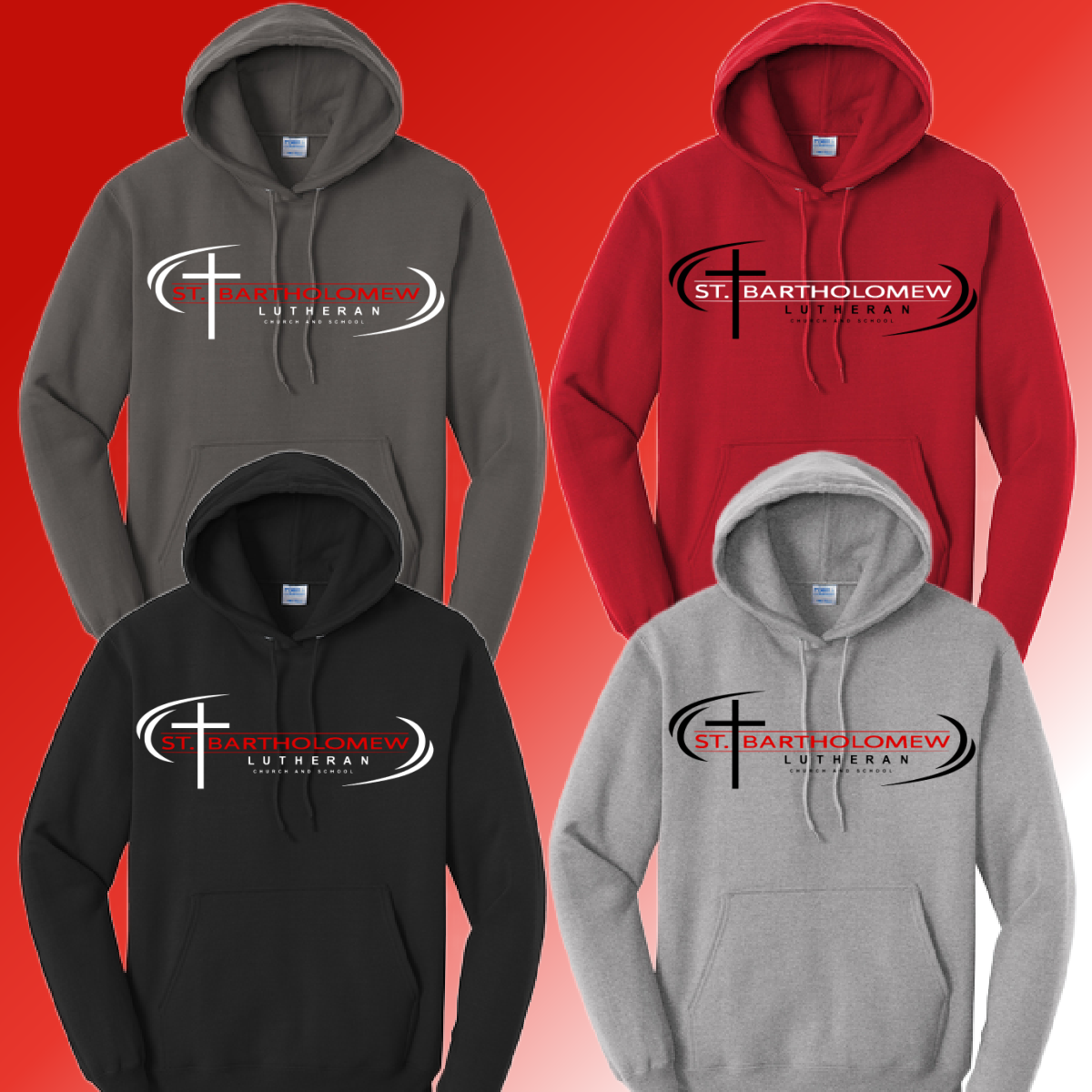 St. Bartholomew - Church Logo Basic Hoodie (Youth & Adult) - MADE TO ORDER/TWO WEEKS