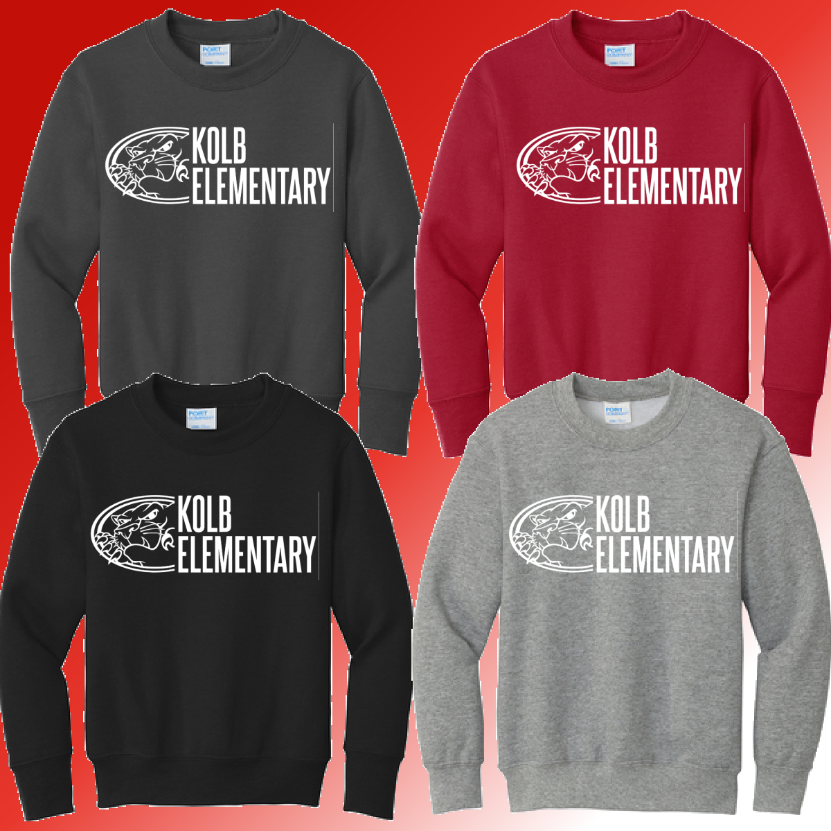 Kolb Elementary - School Logo Basic Crewneck (Youth & Adult) - MADE TO ORDER/TWO WEEKS