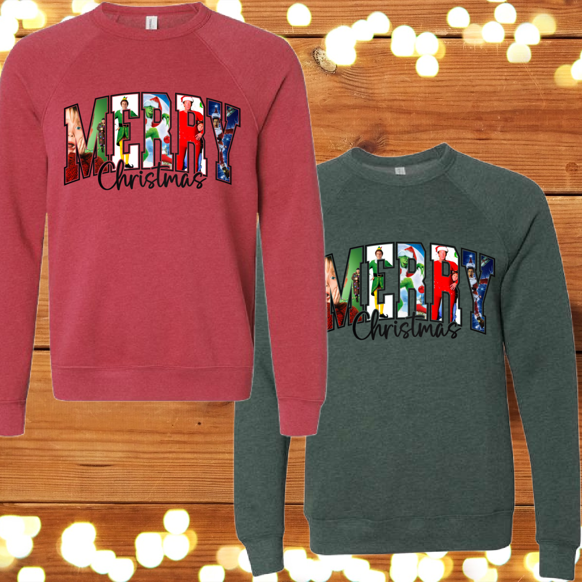 MERRY Movie Characters Premium Sweatshirt-Varsity Lettering (Adult)