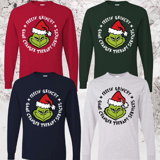 Game Changer Christmas Feelin' Grinchy  - Jerzees Short or Long Sleeve Tee