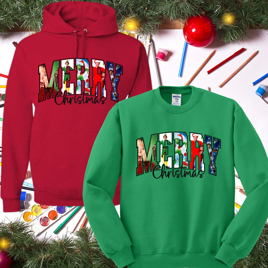 MERRY Movie Characters Sweatshirt-Varsity Lettering (Youth)