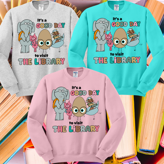 It's A Good Day To Visit The Library Crewneck (Adult)