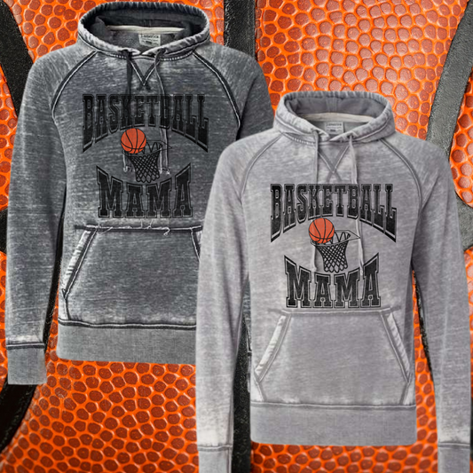 Basketball Mama Zen Fleece Acid Washed Hoodie (Adult)