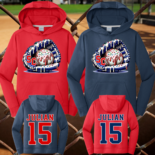Standish Crushers Ice Cream Drip Baseball Dri Fit Hoodie (Youth & Adult)