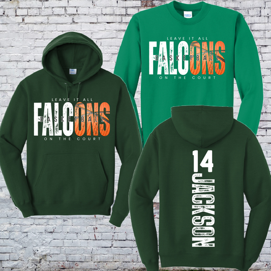 Leave It All On The Court - Falcons Basketball Basic Sweatshirt