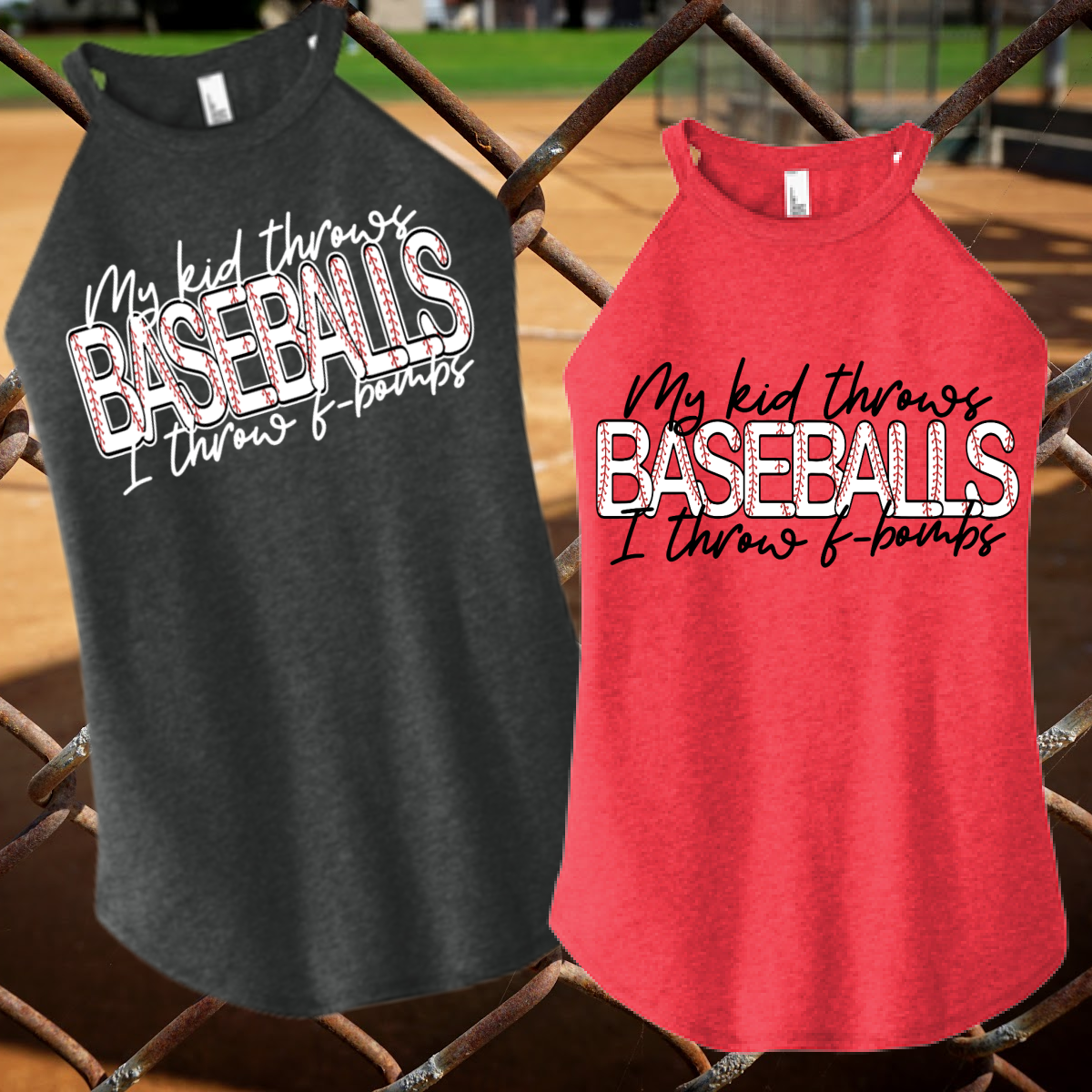 Baseballs & F-Bombs Rocker Tank