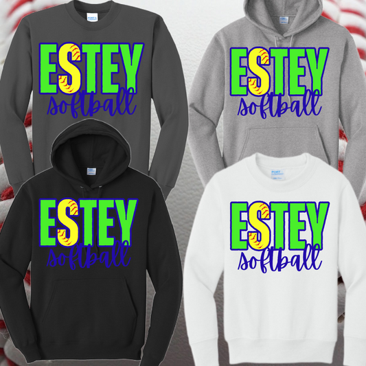 Estey Softball Font Basic Sweatshirt (Youth & Adult)
