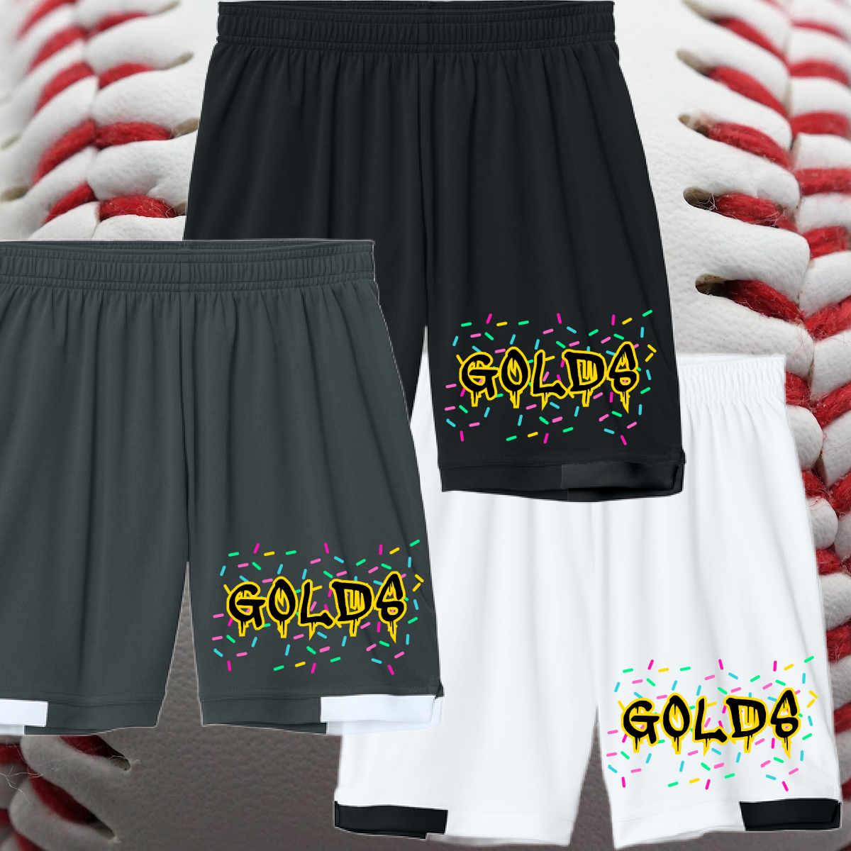 Saginaw Golds - Ice Cream Sprinkles Performance Shorts