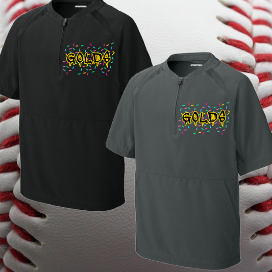 Saginaw Golds - Ice Cream Sprinkles 1/2 Zip Short Sleeve Baseball Jacket