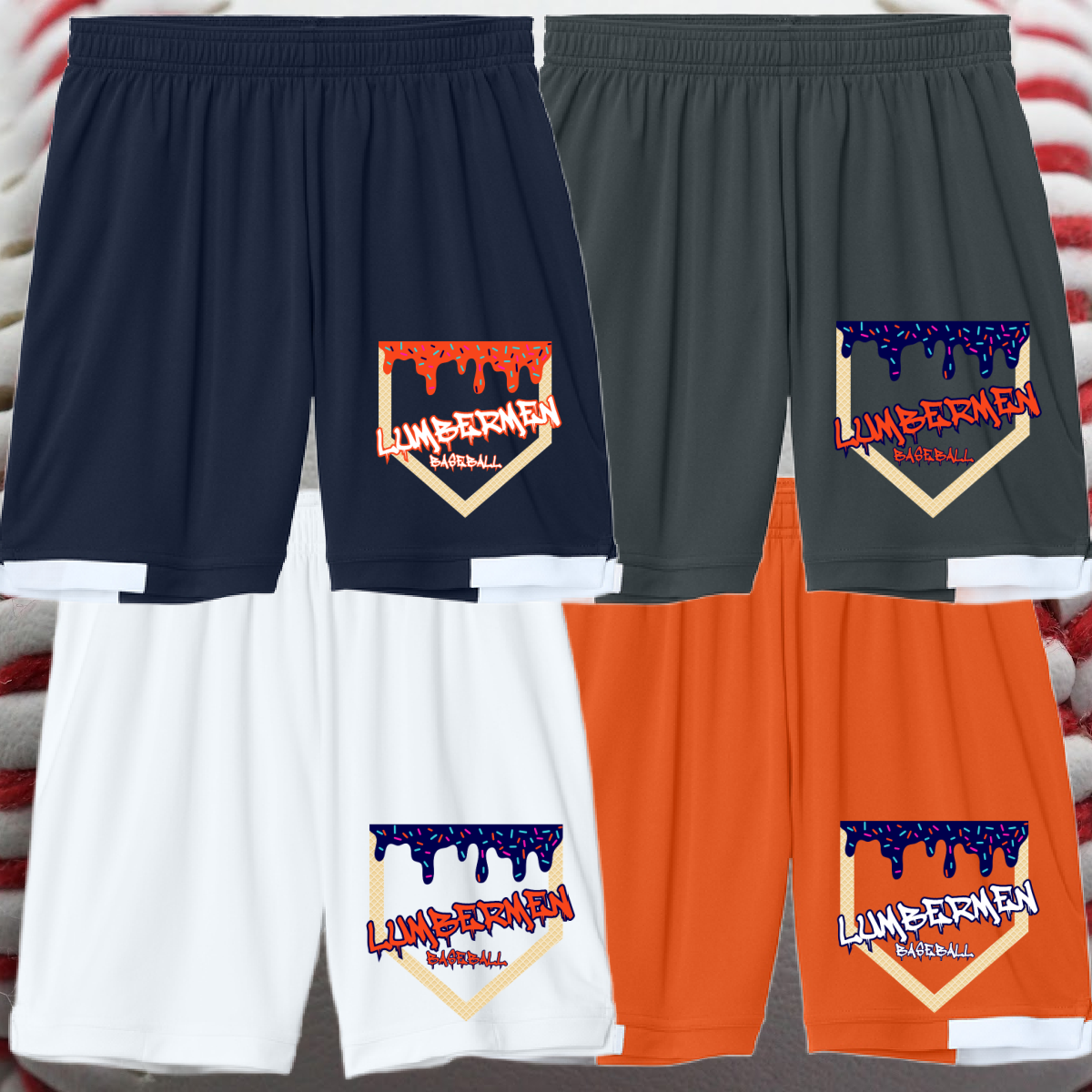 Mid Michigan Lumbermen - Homeplate Ice Cream Drip Performance Shorts
