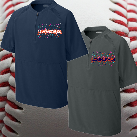 Mid Michigan Lumbermen - Ice Cream Sprinkles 1/2 Zip Short Sleeve Baseball Jacket