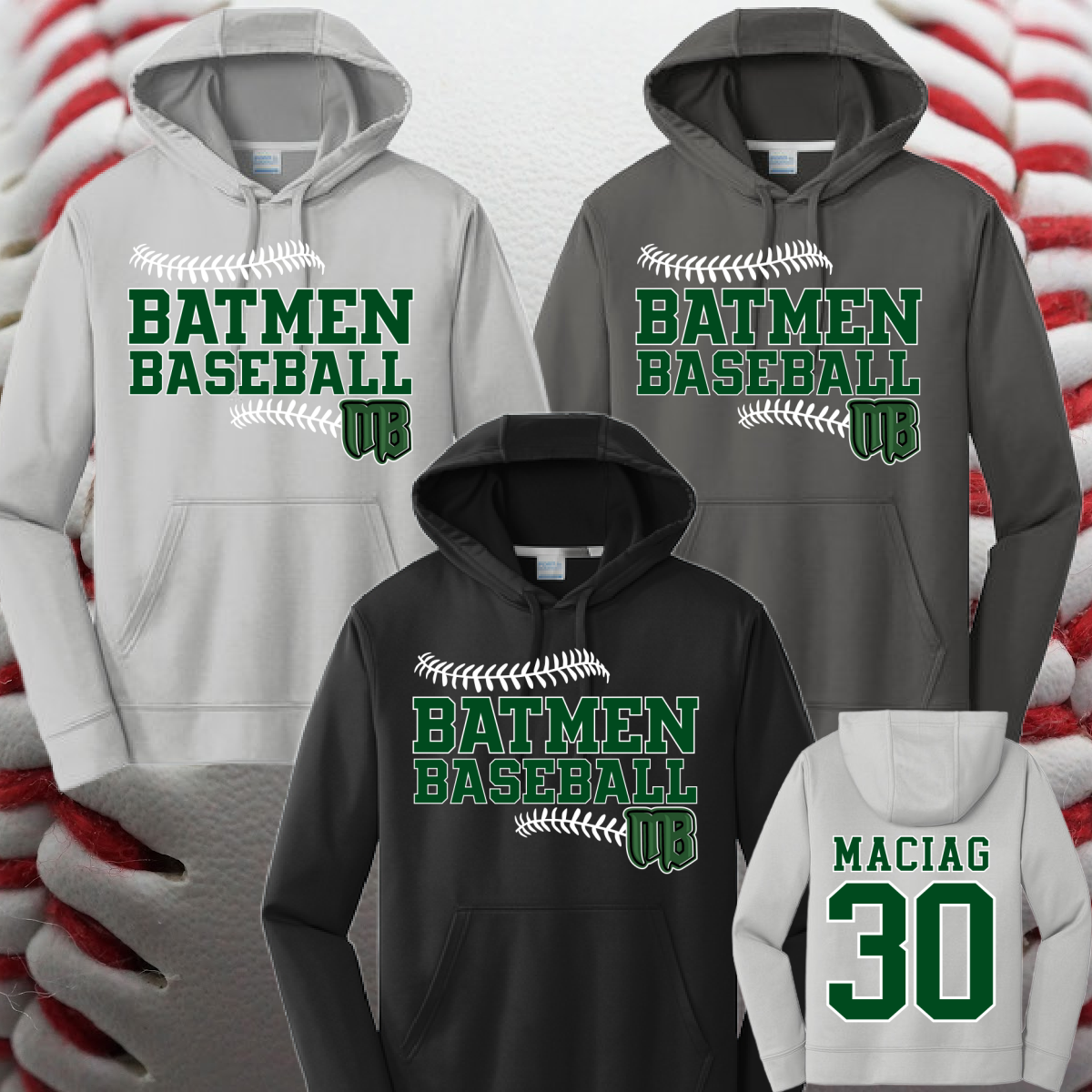 Michigan Batmen - Stitches Logo Performance Hoodie (Youth & Adult)