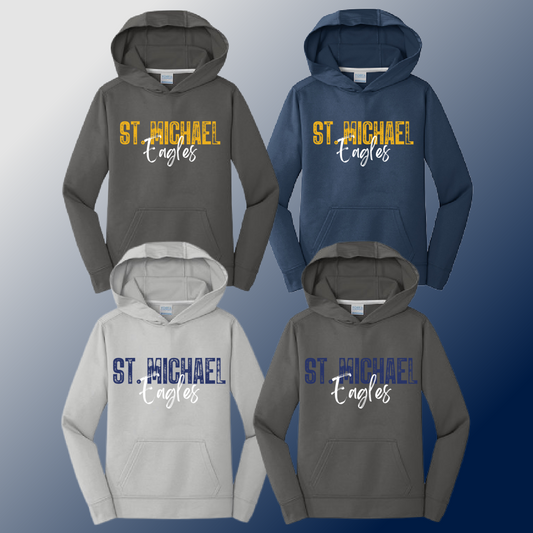 St. Michael Eagles - Stamped Performance Hoodie (Youth & Adult) - MADE TO ORDER/TWO WEEKS