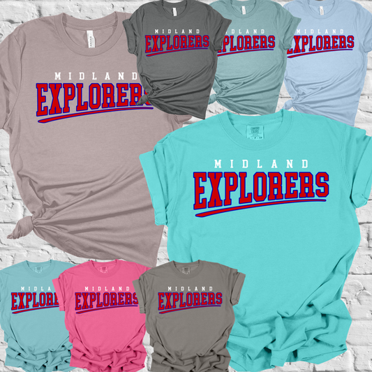 Midland Explorers - Logo Tee FUN COLORS!