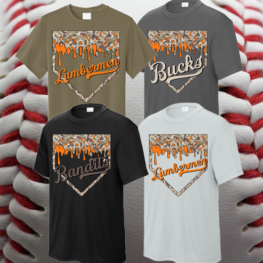 Camo Baseball Homeplate Performance Tee (Youth & Adult)