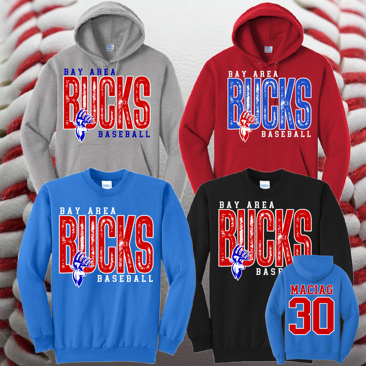 Bay Area Bucks - Tall Distressed Logo Basic Sweatshirt (Youth & Adult)