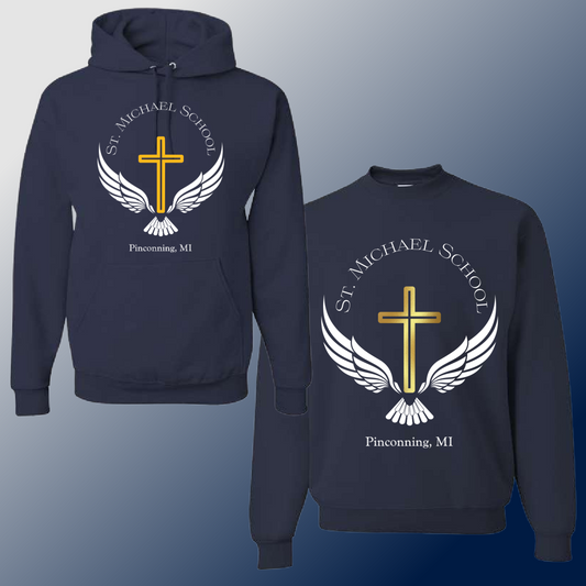 St. Michael Eagles  - Navy School Logo Basic Sweatshirt (Youth & Adult) - MADE TO ORDER/TWO WEEKS
