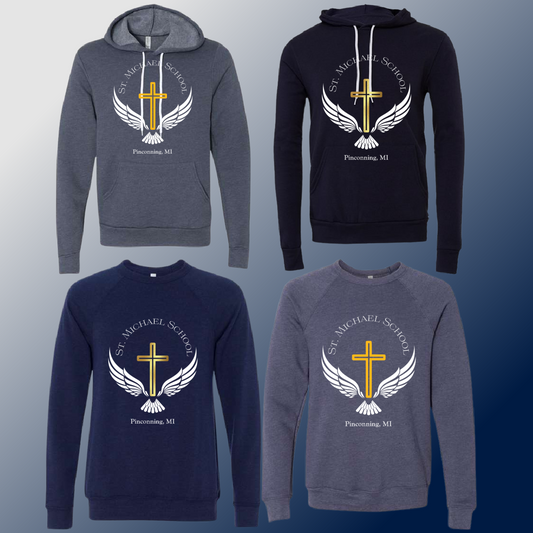 St. Michael Eagles  - Navy School Logo Premium Sweatshirt (Youth & Adult) - MADE TO ORDER/TWO WEEKS