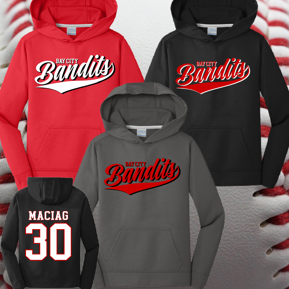Bay City Bandits - Swoosh Logo Performance Hoodie (Youth & Adult)