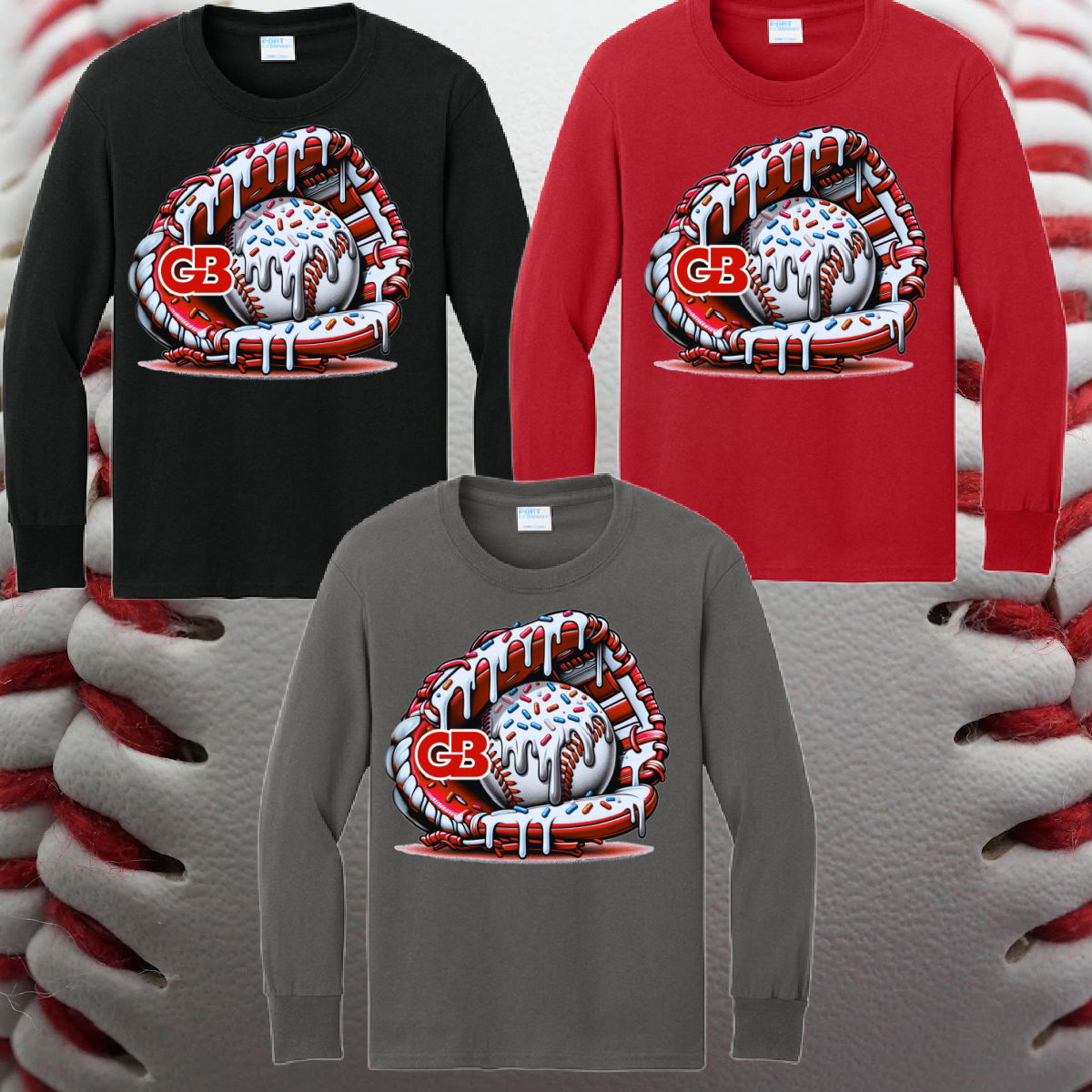 Greater Bay Little League - Ice Cream Drip Basic LONG SLEEVE Tee (Youth & Adult)