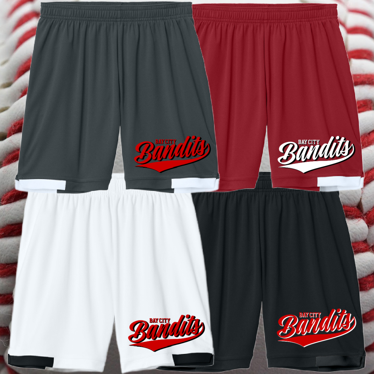 Bay City Bandits - Swoosh Logo Performance Shorts (Youth & Adult)