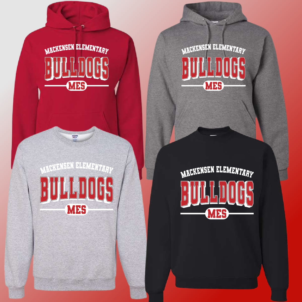 Mackensen Bulldogs  -Varsity Mascot Basic Sweatshirt - MADE TO ORDER/TWO WEEKS