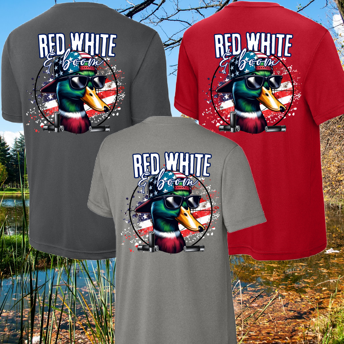 Great Lakes Boys - Red White & Boom Duck Performance Tee (Youth & Adult)