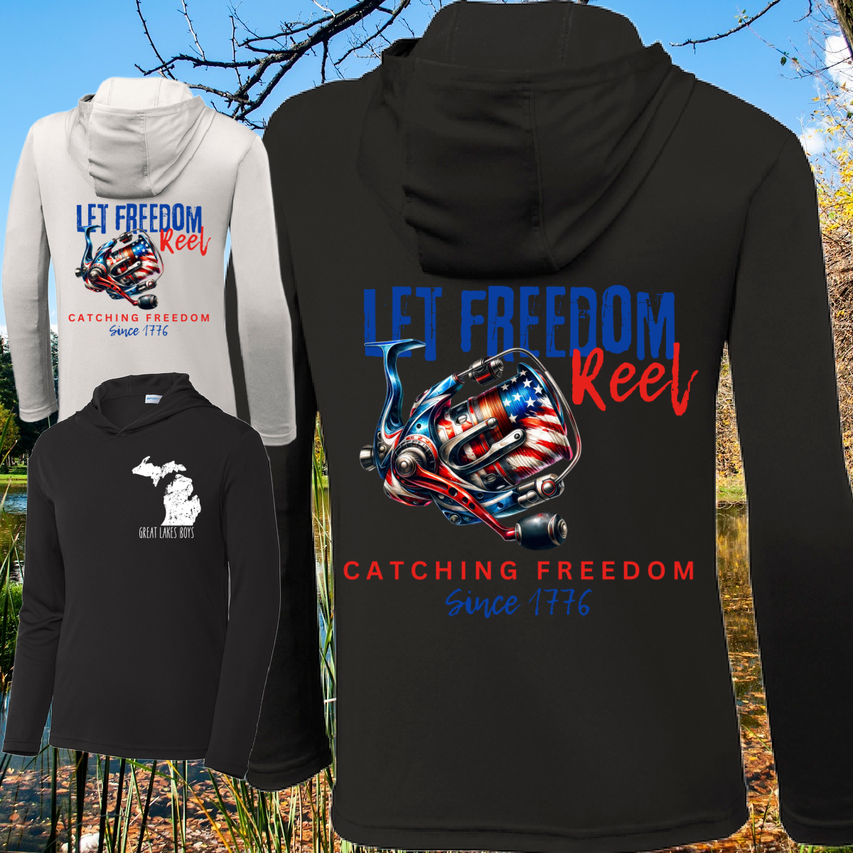 Great Lakes Boys - Let Freedom Reel Hooded Long Sleeve (Youth & Adult)