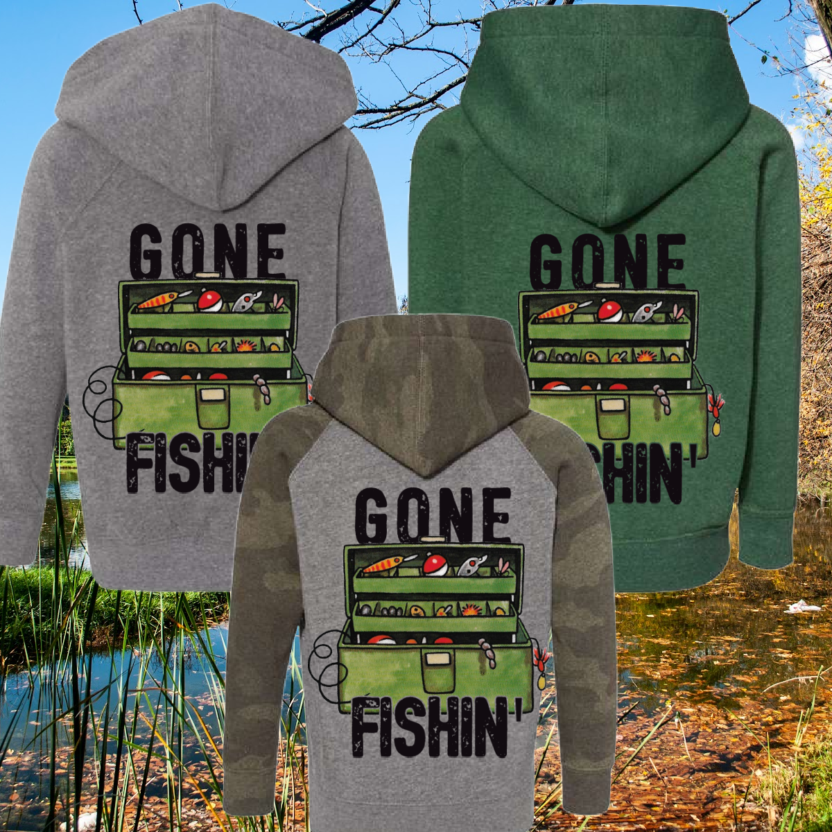 Great Lakes Boys - Gone Fishin' Premium Hooded Sweatshirt (Toddler, Youth & Adult)