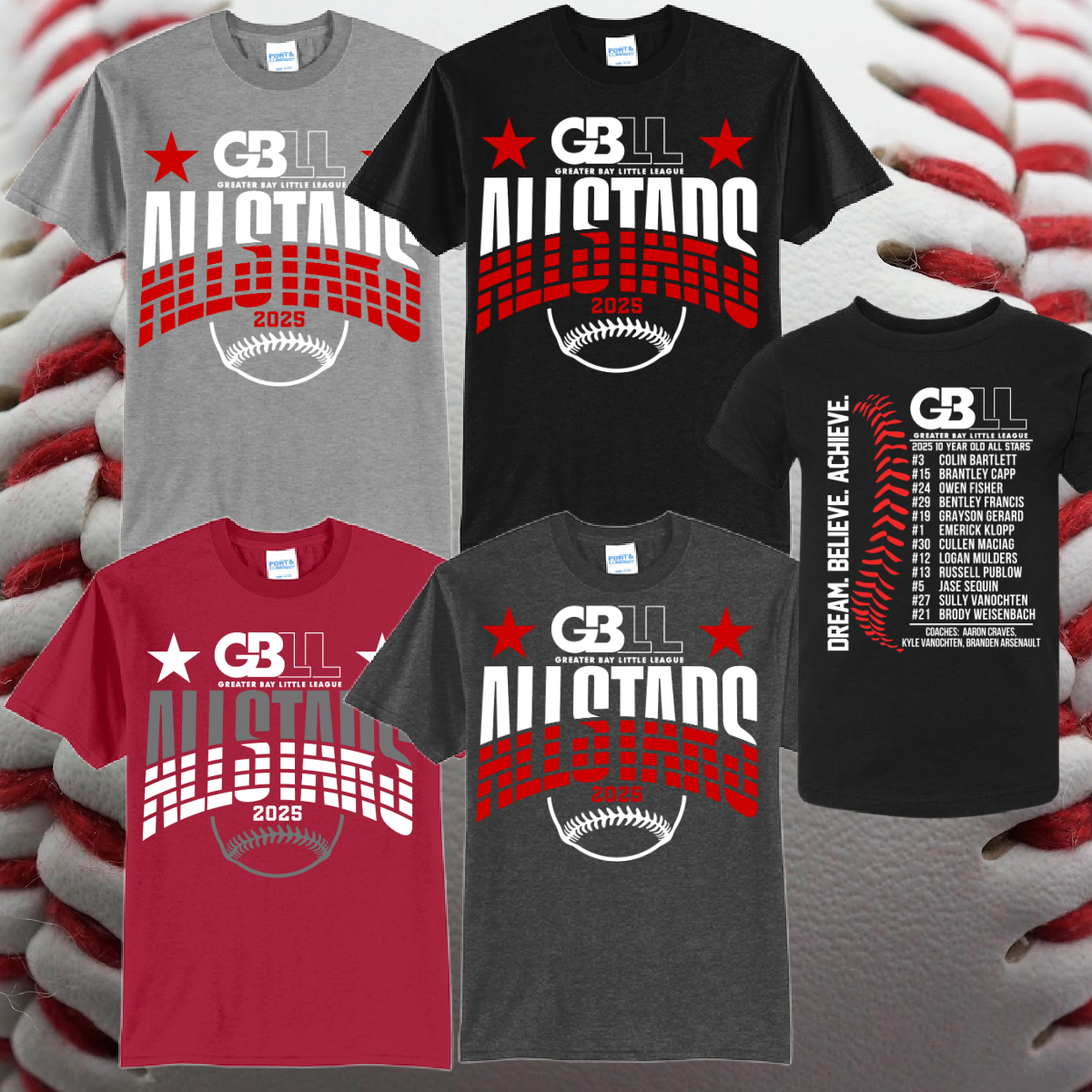 Greater Bay Little League - 2025 All Stars Basic Tee (Toddler, Youth, Adult & Tall)