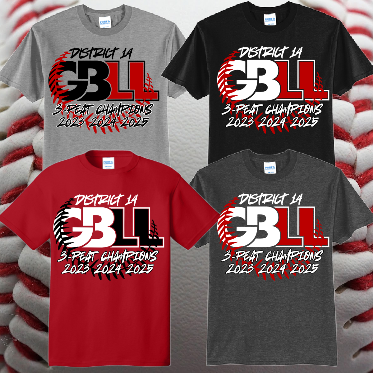 Greater Bay Little League - 2025 11U District Champs 3-PEAT Basic Tee (Toddler, Youth, Adult & Tall)