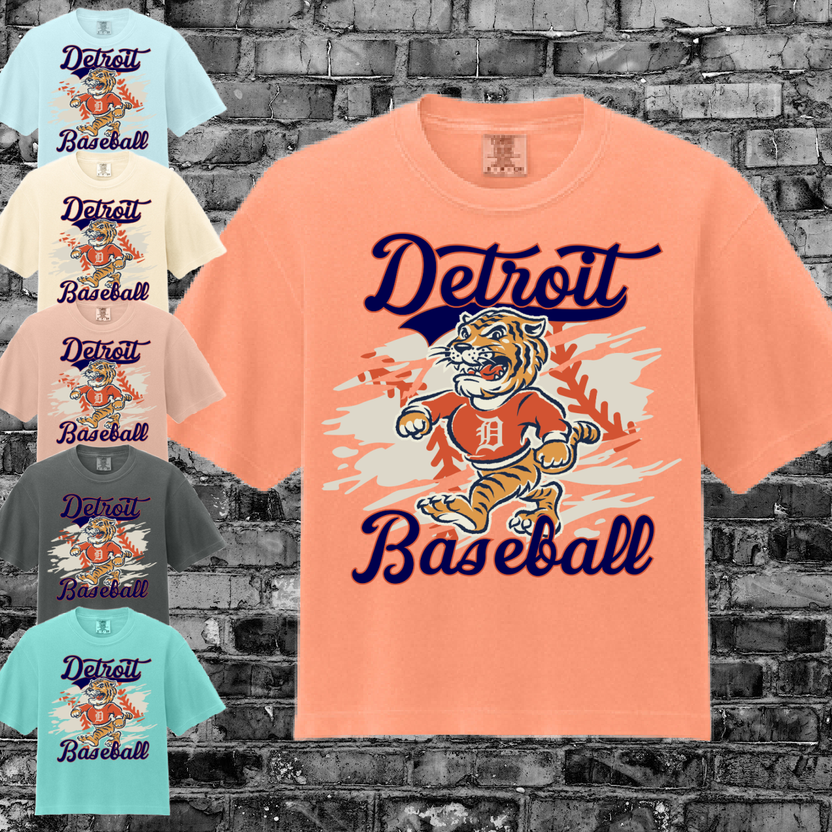 Detroit Baseball - Vintage Mascot Boxy Tee