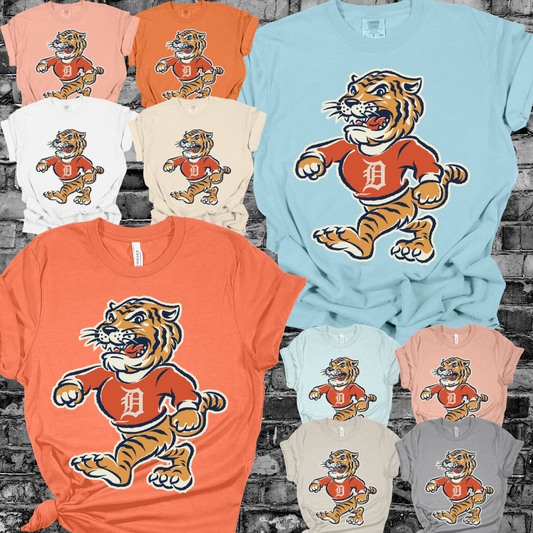 Detroit Baseball - Vintage Mascot Tee (No Wording)