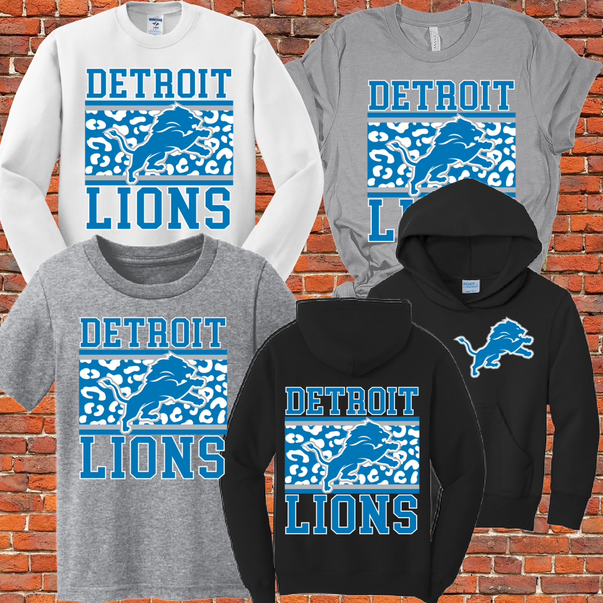 Tee Shirt Tuesday - Detroit Football Boxy Leopard Image (YOUTH)