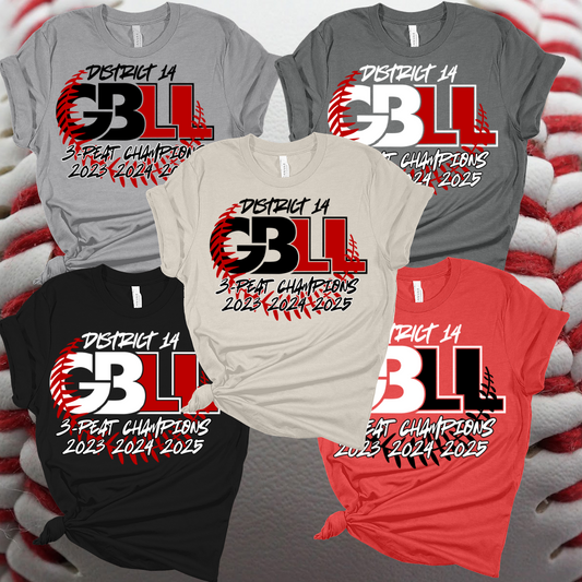 Greater Bay Little League - 2025 11U District Champs 3-PEAT Premium Tee (Toddler, Youth & Adult)