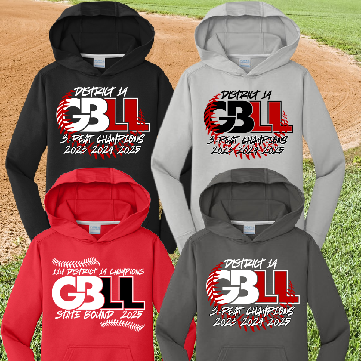 Greater Bay Little League - 2025 District Champs STATE BOUND Performance Hoodie (Youth & Adult)