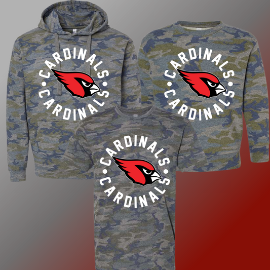 St. John Cardinals  - Round Logo Camo Tee & Sweatshirt