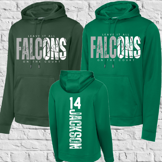 Leave It All On The Court-Falcons Volleyball Performance Hoodie