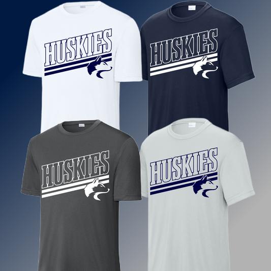 Hemlock Huskies - Angled Mascot Dri Fit Tee (Adult)