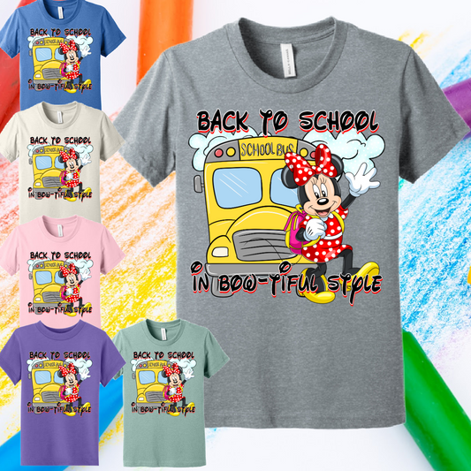 Back To School In Bow-Tiful Style -  Bella Tee (Toddler & Youth)