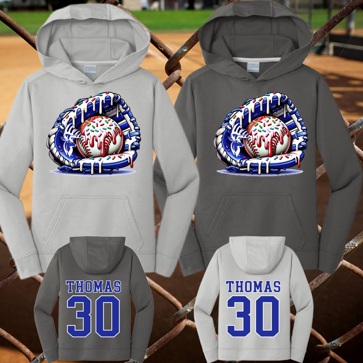 Bay Area Bucks Ice Cream Drip Baseball Dri Fit Hoodie (Youth & Adult)