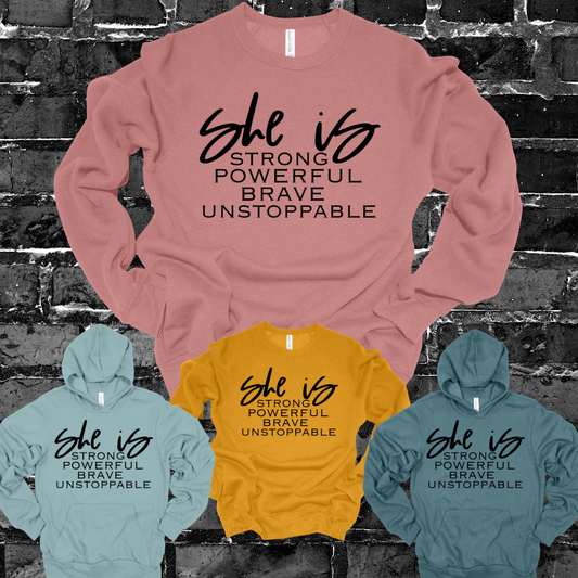 She Is Strong Premium Sweatshirt