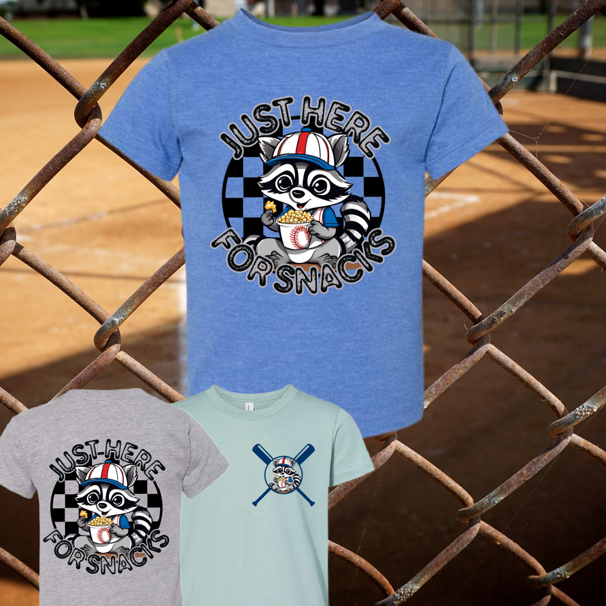 Just Here For The Snacks Baseball Tee - (Youth)