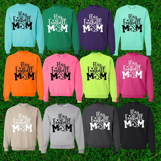 FTH Football - Flag Football Mom Crewneck (Adult) - MADE TO ORDER/TWO WEEKS
