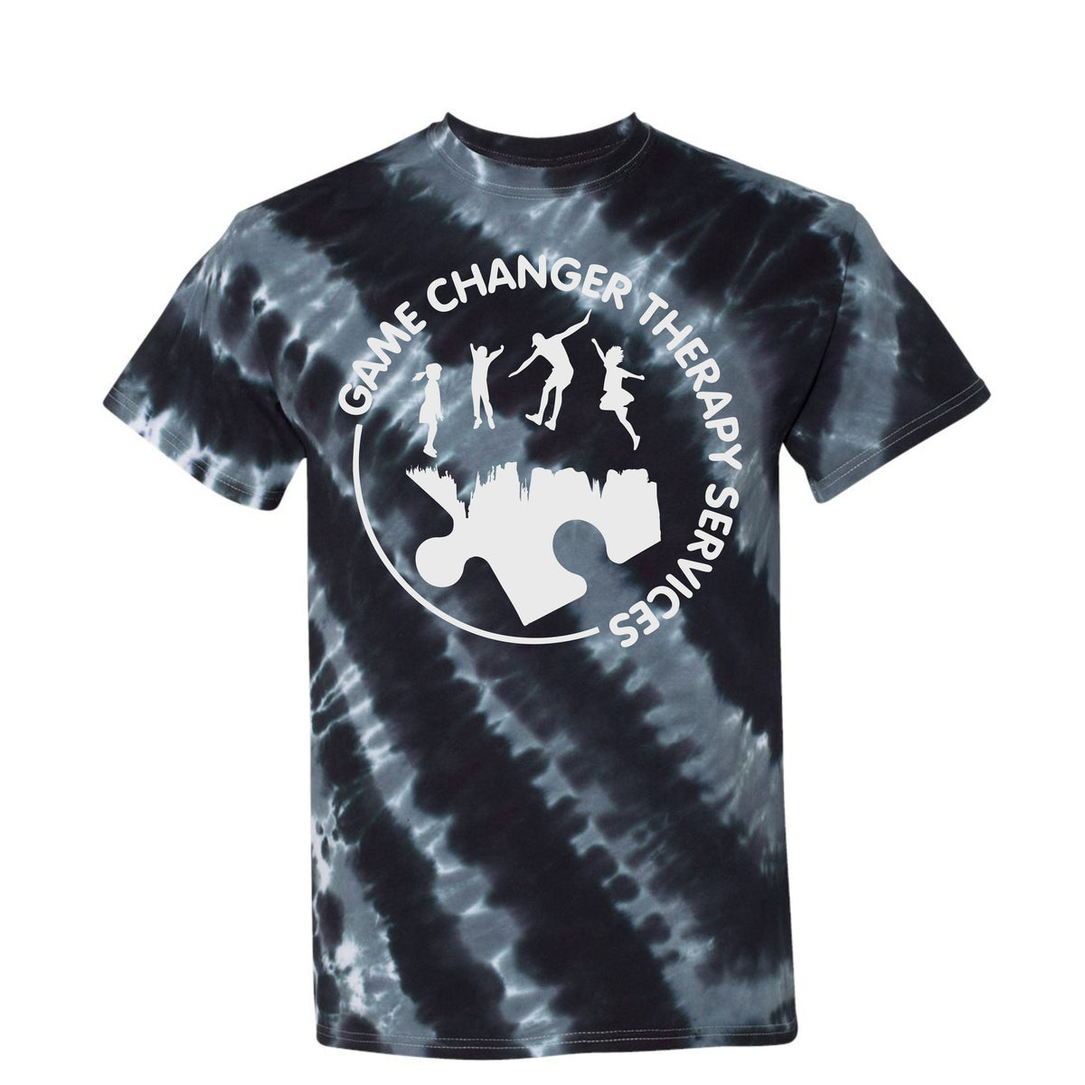 Game Changer Therapy Services Tilt Tie Dye Tee - White Logo