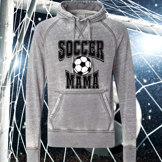 Soccer Mama  (Black & White) - Zen Fleece Hoodie - MADE TO ORDER/TWO WEEKS