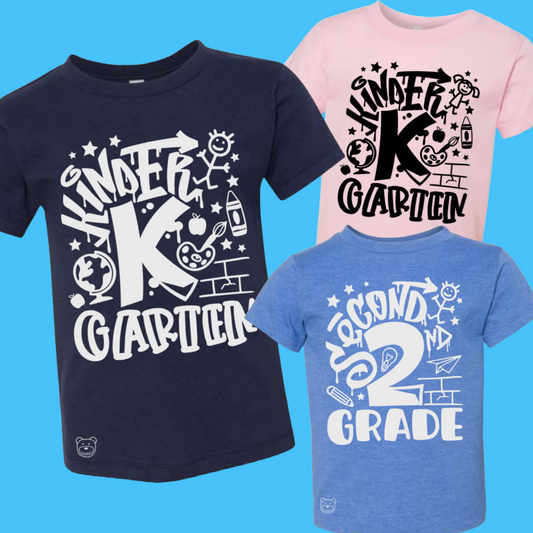 Graffiti Back To School Grade Level Tees - MADE TO ORDER/TWO WEEKS